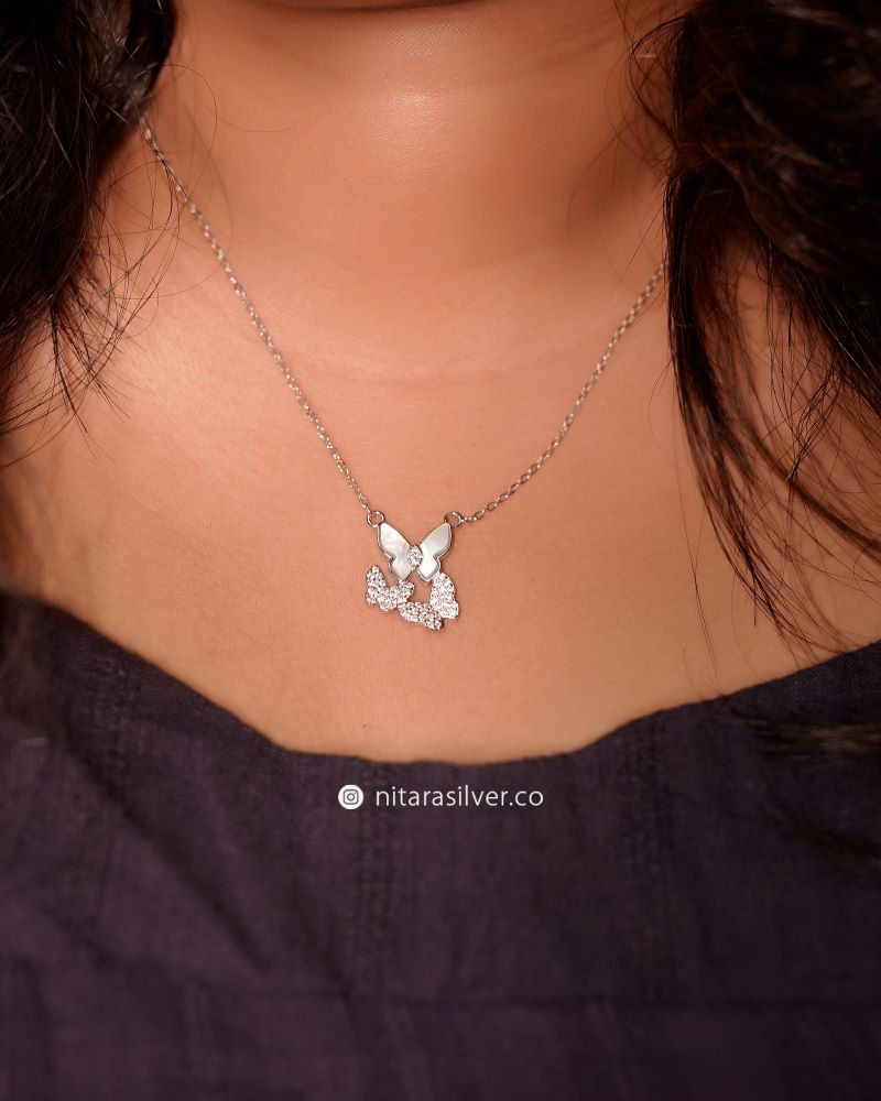 Triple Butterfly Pendant Chain