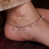 Floral Black Beads Anklet