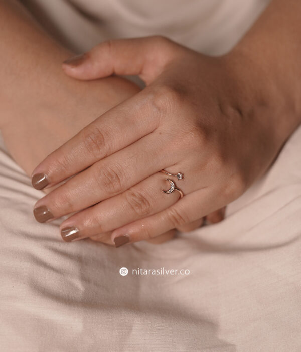 Moon Stone Adjustable Ring